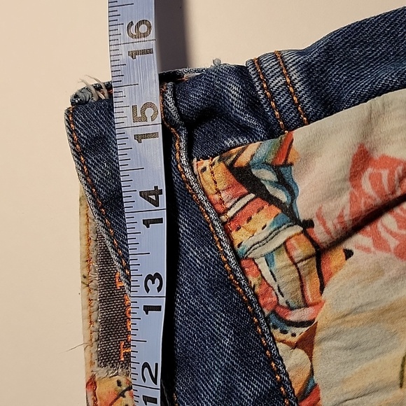 Tiger DenM Blue Jeans Denim Pants Straight Leg Distressed Patchwork Mid-Rise 30 - Picture 9 of 11